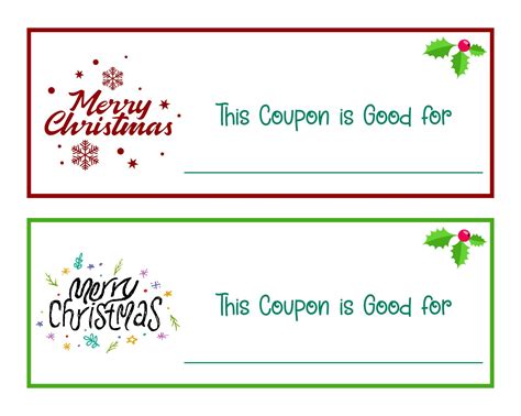 template for coupons as christmas gifts